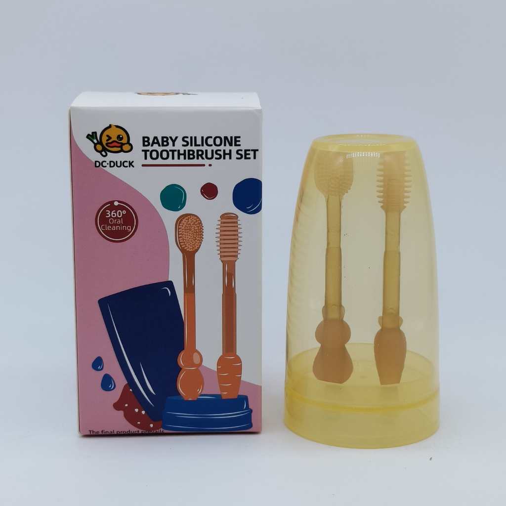 [HCM]Set rơ lưỡi và bàn chải đánh răng Silicon cho bé từ,nướu lưỡi cho bé 0 - 18 tháng-[MY-GJSTS]