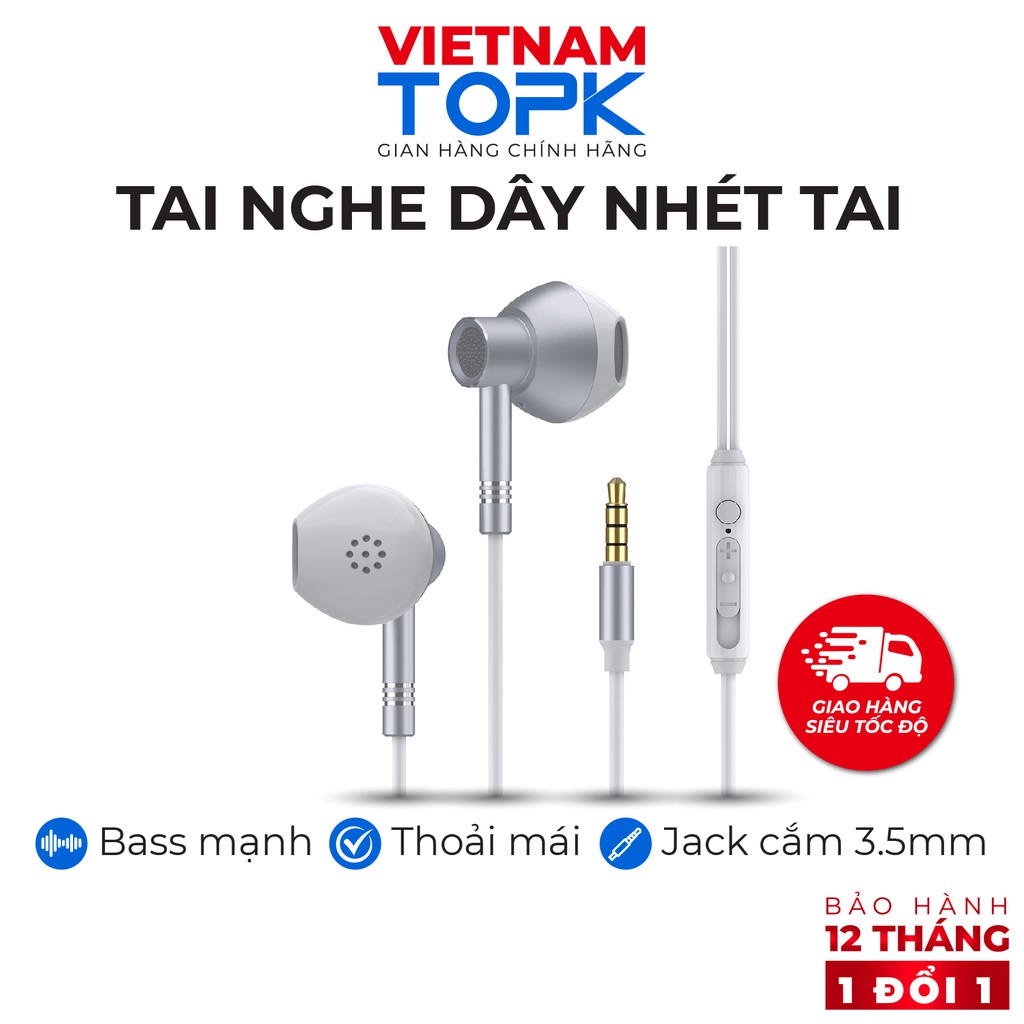 Tai nghe nhét tai có dây TOPK F35 - Âm thanh Stereo Hifi - Jack cắm 3.5mm