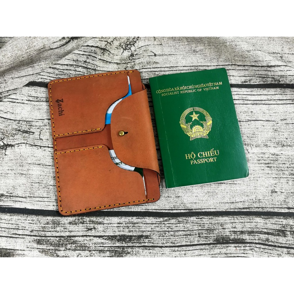 Ví đựng passport, ví đựng hộ chiếu da bò handmade Zachi PP1023