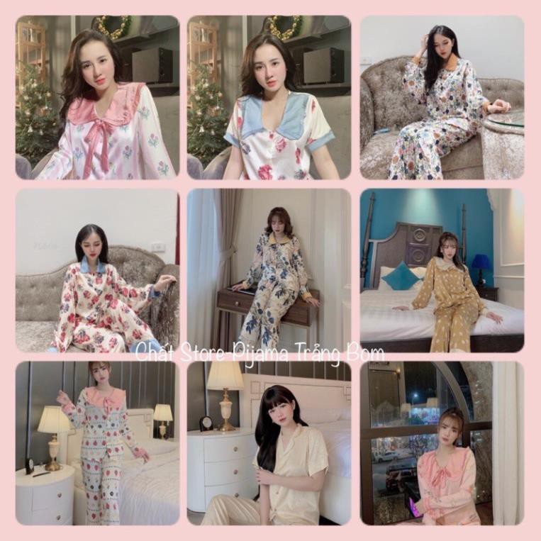 Pijama tiểu thư dài tay 40-58kg lụa latin cao cấp siêu mềm, mịn, mát, không nhăn không ra màu cho nàng từ 40-58kg  ྇ ྇