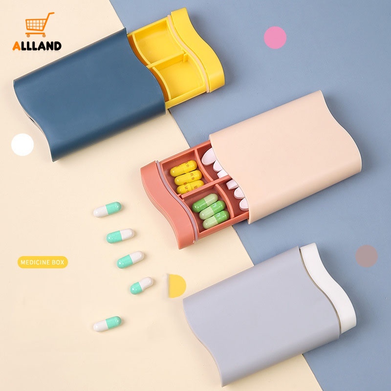 Hộp Đựng Thuốc Bằng Nhựa ABS 6 Ngăn Có Thể Tháo Rời Chống Bụi Tiện Dụng Có 3 Màu Ốp