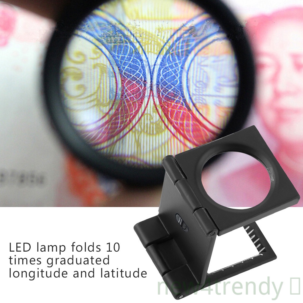 Kính lúp để bàn phóng to 10X có gắn đèn LED