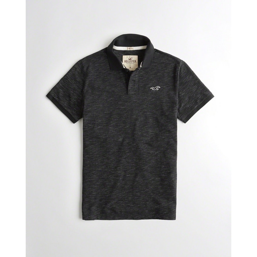Áo thun nam Hollister HOL-PO125 Stretch Pique Icon Polo heather black