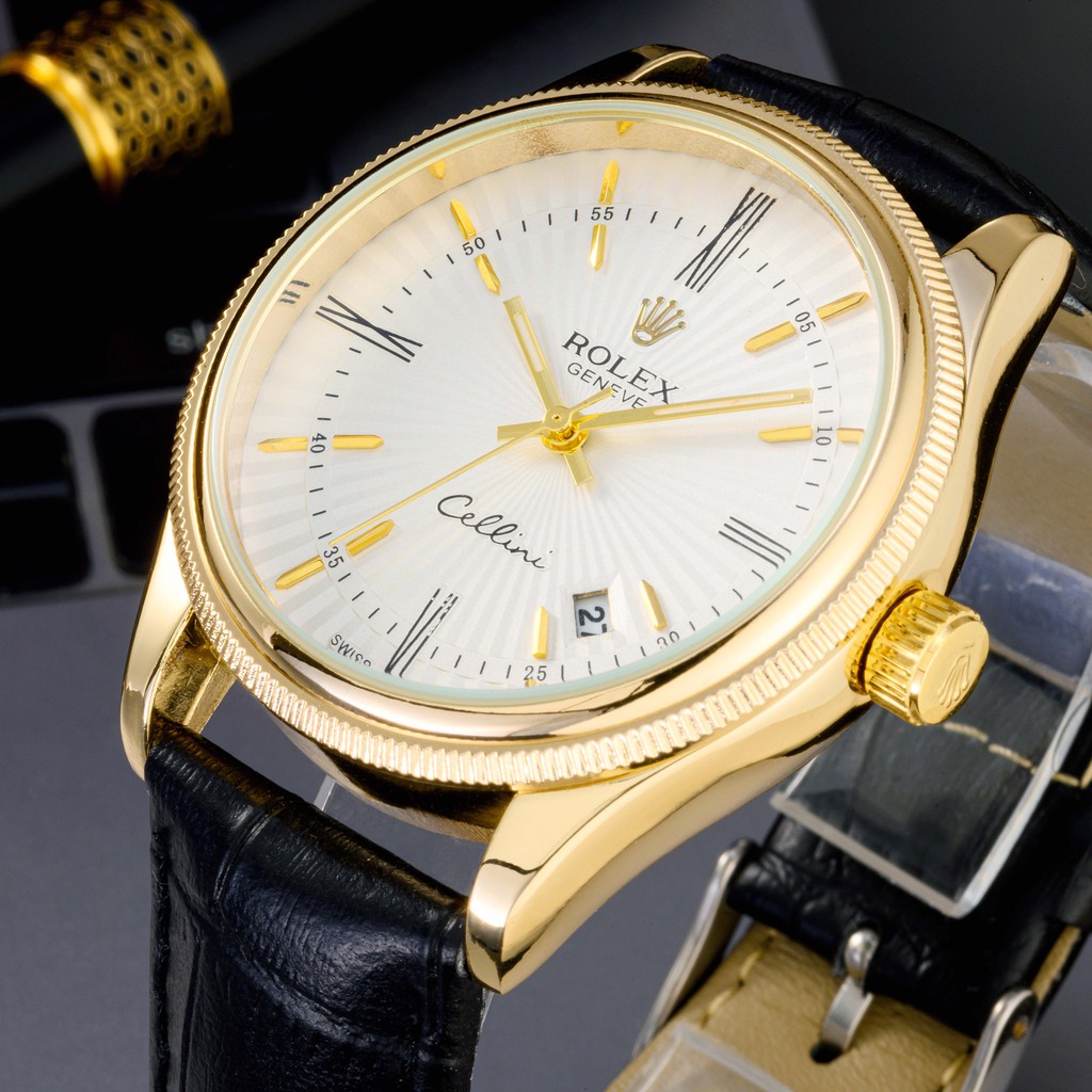 [Tặng Hộp Hãng] Đồng hồ nam Rolex mặt tròn classic dây da cao cấp bảo hành 12 tháng DH507