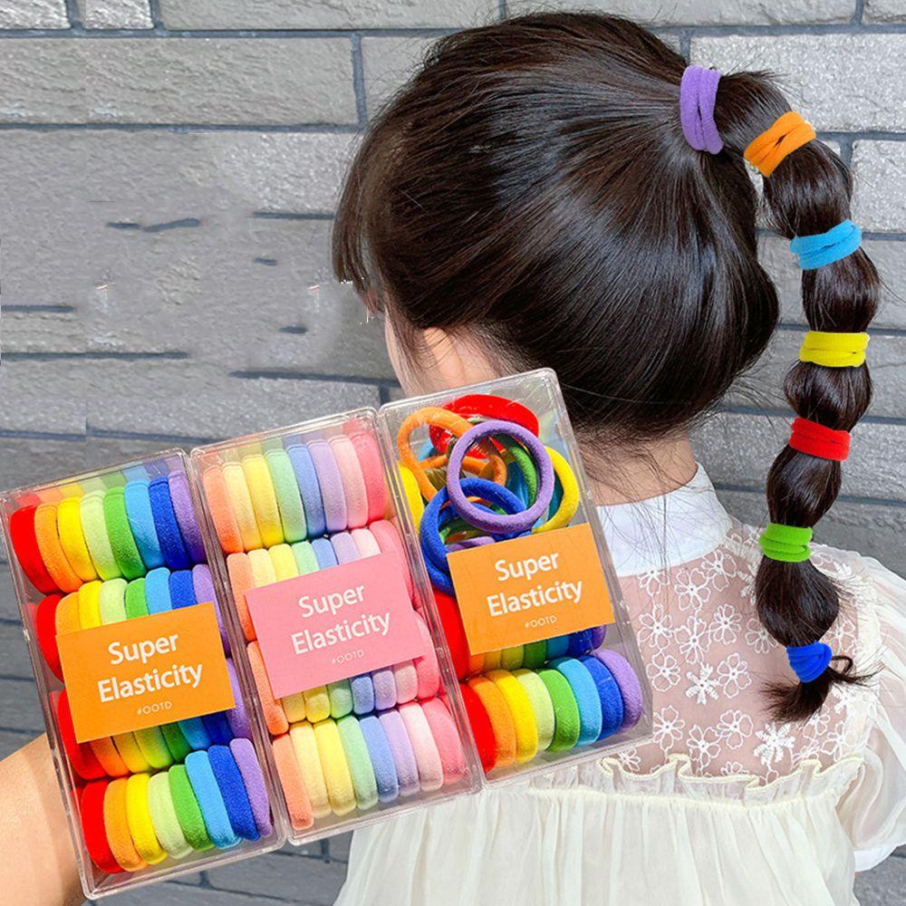 Dây Cột Tóc Màu Sắc Trơn Đơn Giản Thời Trang Phong Cách Hàn Quốc Cho Nữ