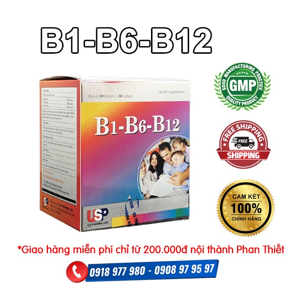 B1 B6 B12 - Bổ sung vitamin nhóm B (B1, B6, B12) cho cơ thể, hỗ trợ tăng cường sức khỏe nâng cao sức để kháng