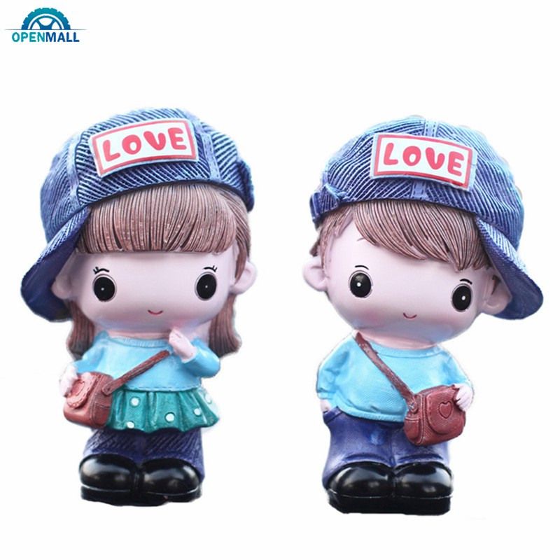 Bộ 2 mô hình búp bê trang trí nội thất xe hơi đáng yêu