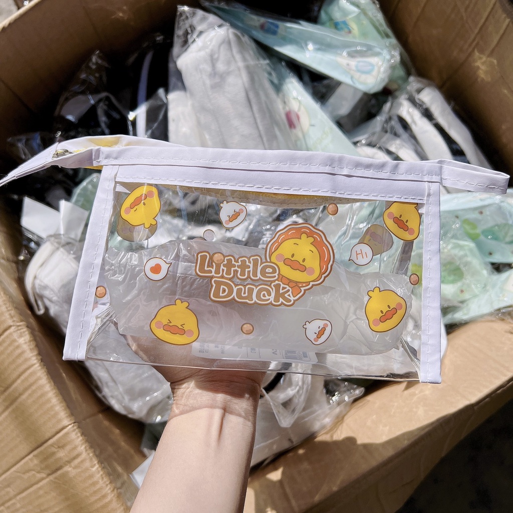 Túi Đựng Bút Trong Suốt In Họa Tiết Dễ Thương kích thước 20x12cm, Giao hình ngẫu nhiên