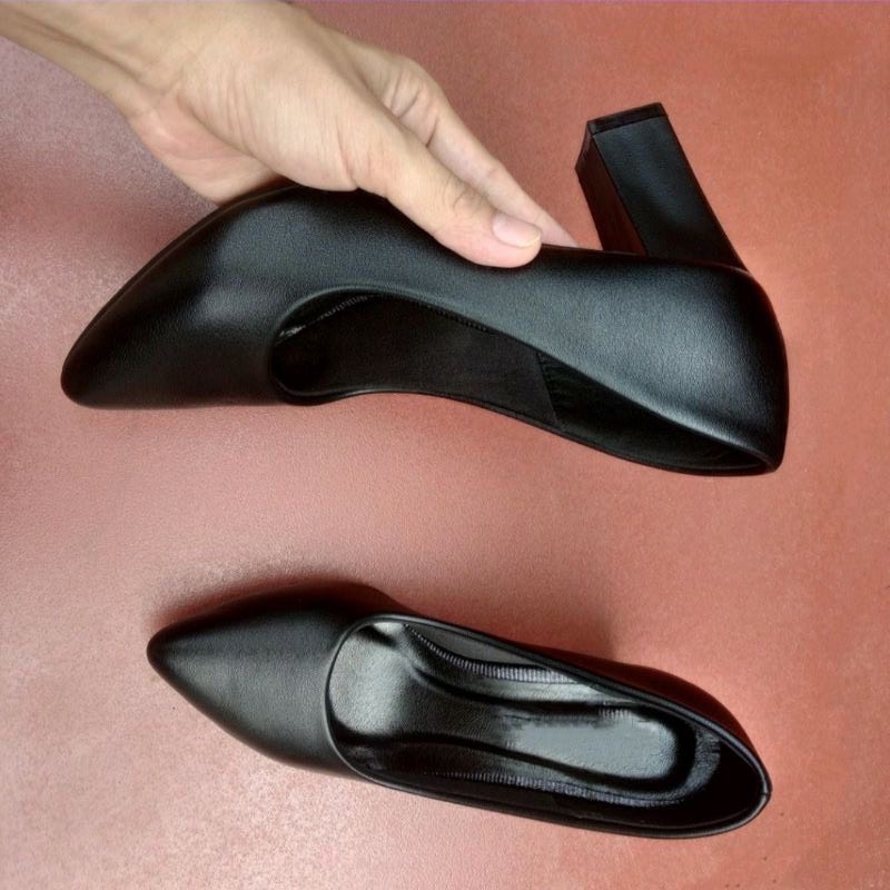 Giày Cao Gót Công Sở 5 Phân Chất Da Mềm Đế Đước Làm Bằng Cao Su Cao Cấp Bền Đẹp Size 35 - 39