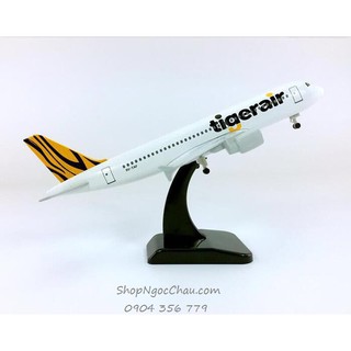Mô hình máy bay tĩnh A320 Tiger Air 20cm có bánh xe