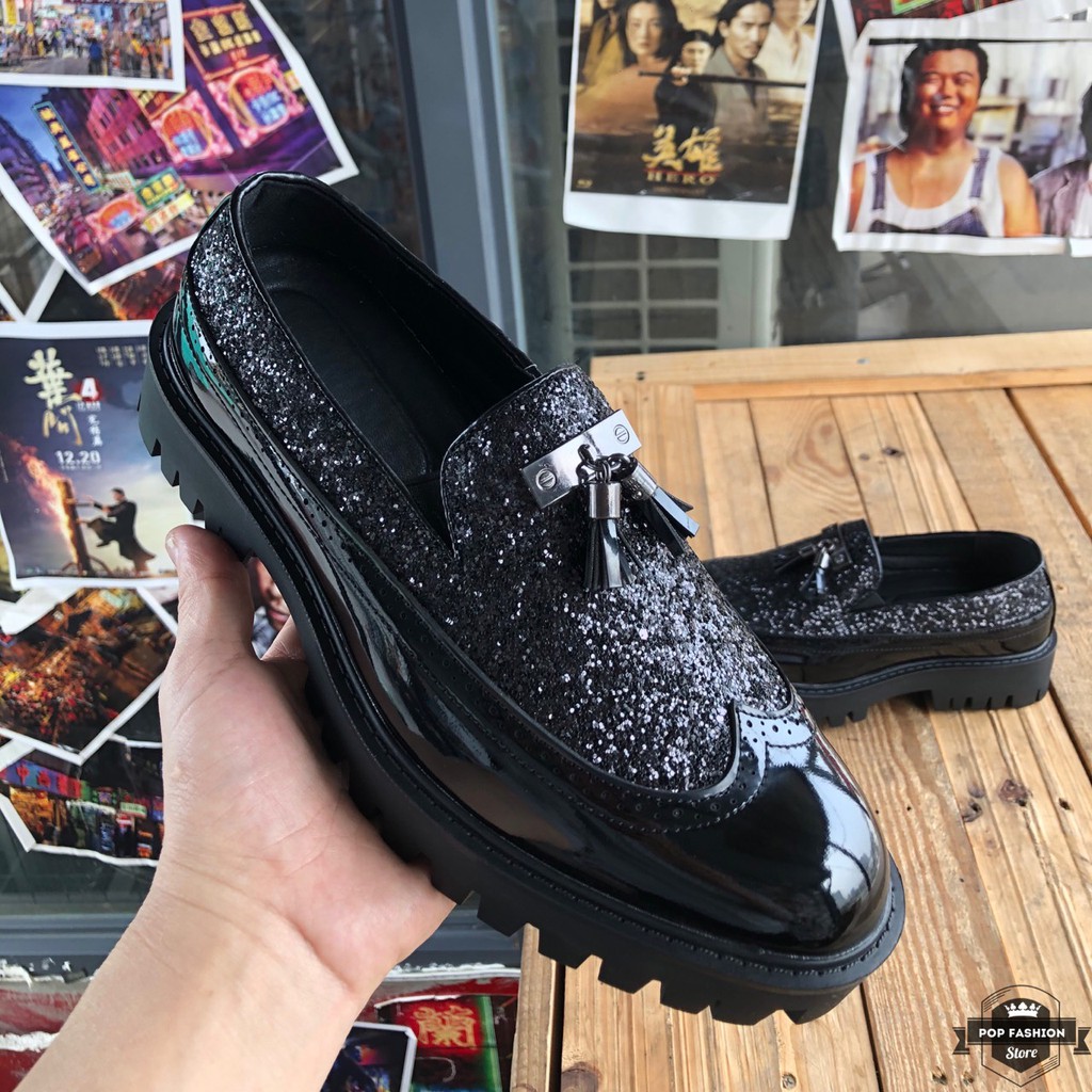 Giày lười nam đế cao - Giày lươi nam họa tiết kim tuyến - Giày công sở nam | BigBuy360 - bigbuy360.vn