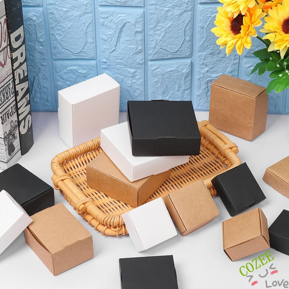 Set 10 Hộp Giấy Kraft Nhỏ 9 Kích Thước Đựng Trang Sức / Kẹo Làm Thủ Công Đa Ứng Dụng