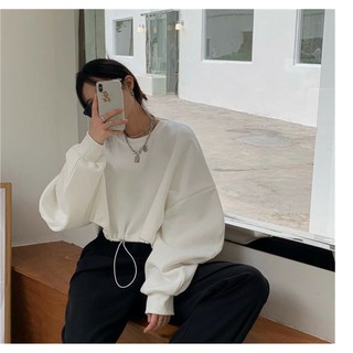 Croptop nỉ rút dây