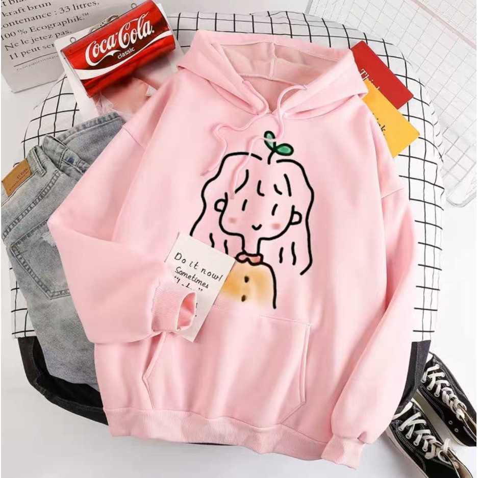 Áo hoodie nỉ thời trang in hình cô gái mầm cây ngộ nghĩnh dễ phối đồ đi chơi đi học