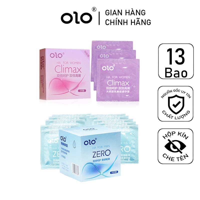 BCS Combo Bao Cao Su Siêu Mỏng ZERO HA FOR MAN và Bao Cao Su Gai Bi Climax 13 bcs