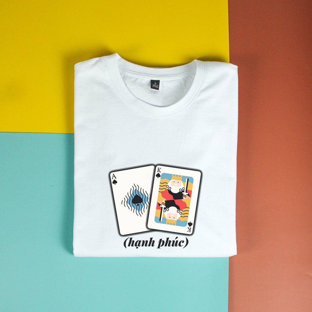Áo thun tay ngắn unisex Chodole cho cả nam và nữ, chất liệu vải cotton in hình Hạnh phúc - Tết (nhiều màu)