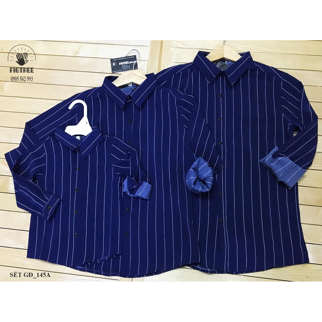 SÉT GIA ĐÌNH SỌC XANH 145A THỜI TRANG