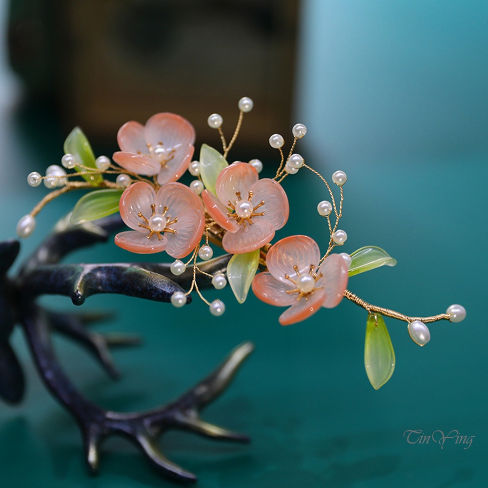 Kẹp tóc GETNOIVAS bằng hợp kim không gây dị ứng họa tiết hoa tráng men làm quà tặng giáng sinh / valentine cho bé gái