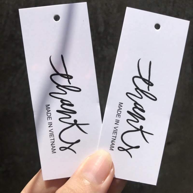 Mác quần áo combo 100 mác + 100 Dây Treo Thẻ Bài - Dây Dù Xâu Tag (Mác) Quần Áo