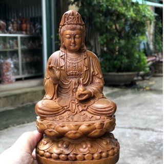 Tượng phật quan âm gỗ hương và bách xanh - cam kết hàng chuẩn