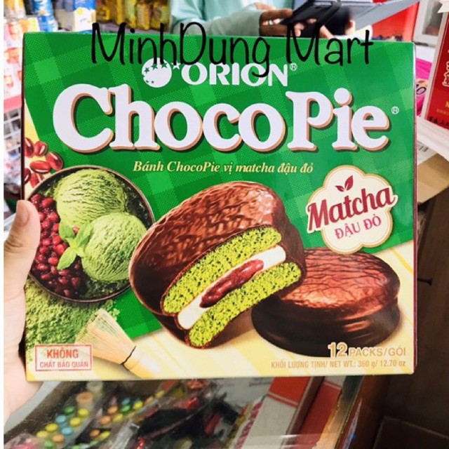 Bánh Chocopie vị Matcha đậu đỏ hộp 360g