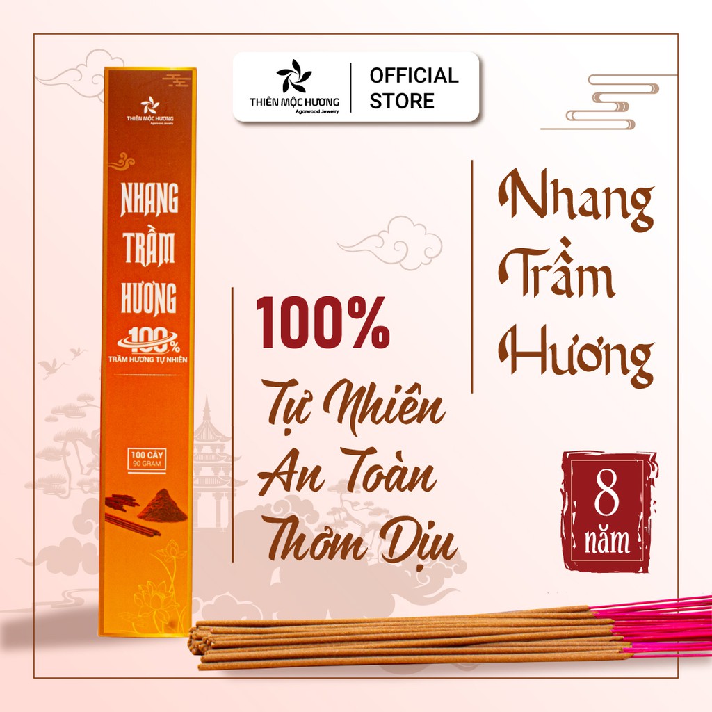 [Mã BMLTA50 giảm đến 50K đơn 99K] Nhang trầm hương tự nhiên | 100 cây 30cm, Ít Khói, Thơm Nhẹ, Dễ Chịu, Không kích mũi