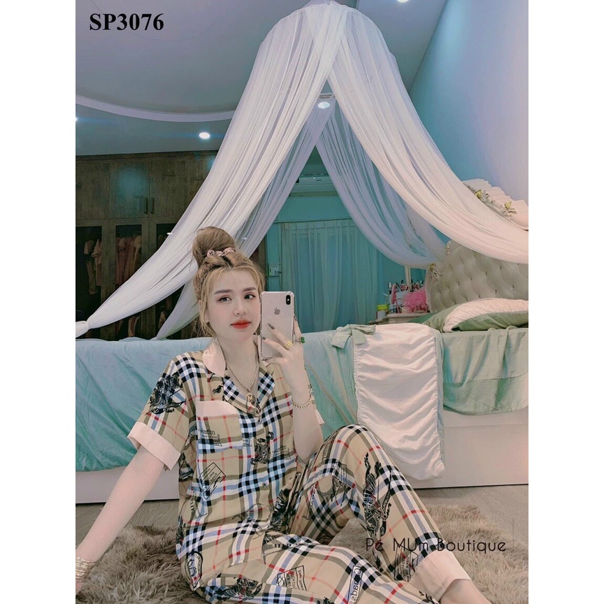 [MGCD] Đồ Ngủ Nữ Cao Cấp, Bộ Ngủ Pijama Lụa Mango Cao Cấp Cộc Tay Quần Dài Công Chúa Dễ Thương