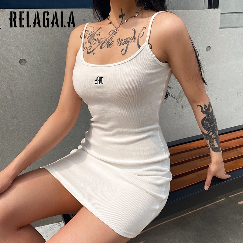 Đầm Dáng Ôm Thêu Chữ RelaGala Thời Trang Quyến Rũ Cho Nữ