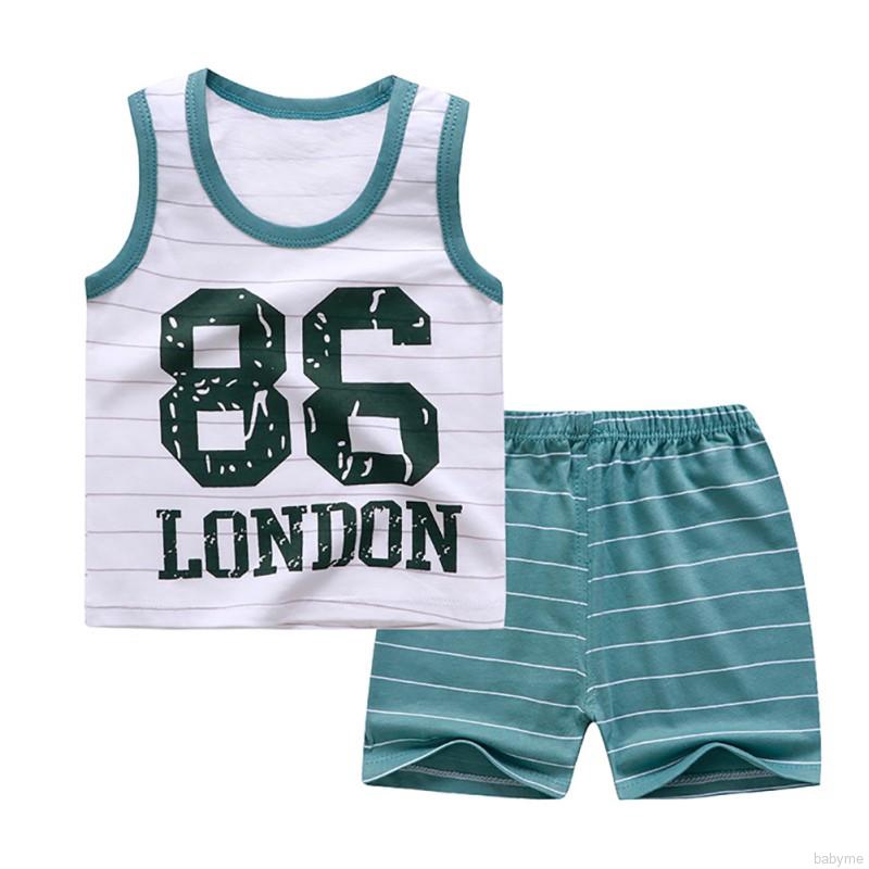Set Áo Thun Sát Nách Và Quần Short Họa Tiết Hoạt Hình Đáng Yêu Dành Cho Các Bé