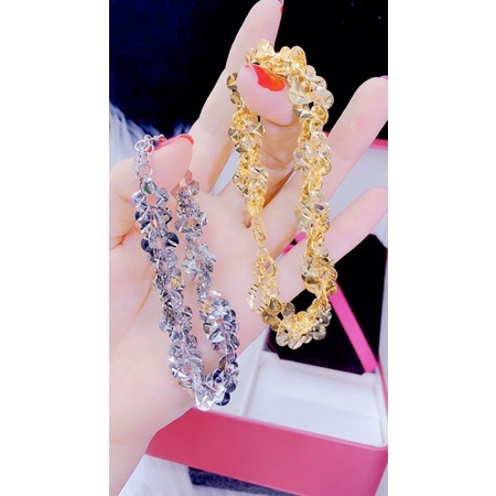 Lắc tay nữ khoen kiểu mạ vàng hoặc mạ bạch kim siêu đẹp