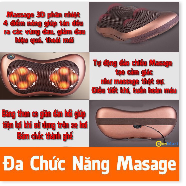 Gối Massage Vai Gáy 8 Bi Hồng Ngoại Công Nghệ Nhật Bản Cao Cấp