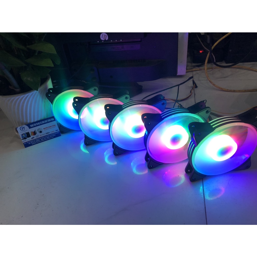 Quạt tản nhiệt , Fan Led COOLMOON X1 RGB LED TÂM (Không cần Hub)