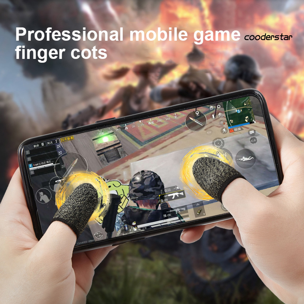 Set 2 vỏ chụp đầu ngón tay chống mồ hôI chơi game trên điện thoại