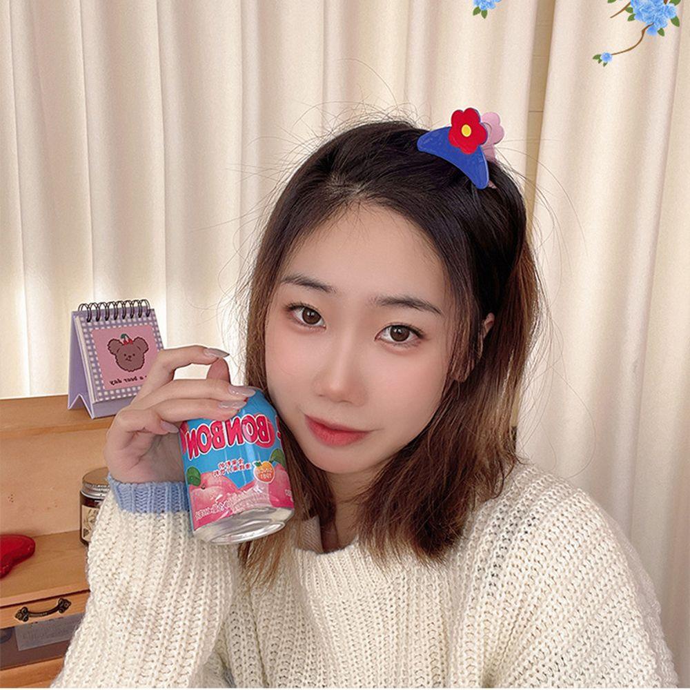 NICKOLAS Kẹp Tóc Nơ Bướm Xanh Ngọt Ngào Bằng Acrylic Cho Nữ