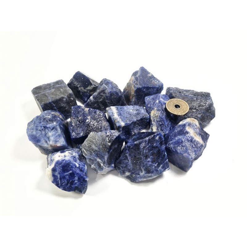 Đá thô tự nhiên Sodalite có 2 kích cỡ dùng sưu tầm, thanh tẩy...