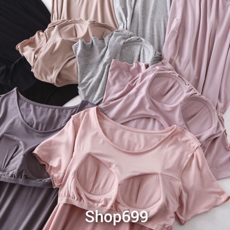 ĐẦM VÁY COTTON KÈM BRA CỘC TAY HÀNG QUẢNG CHÂU CAO CẤP
