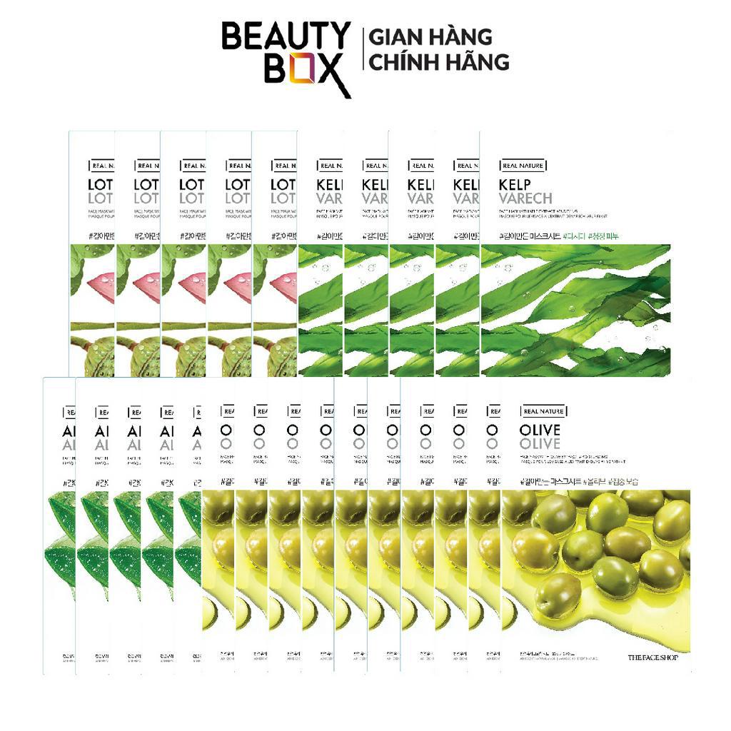 Combo 25 Mặt Nạ Sáng Da THE FACE SHOP Real Nature (oliu,hoa sen,rong biển,nha đam) 20g