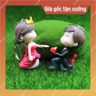 móc khóa cặp cô dâu chú rễ cầu hôn, móc khóa, phụ kiện, quà tặng
