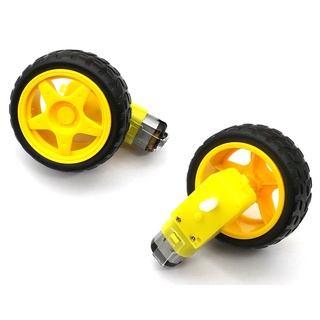 Động cơ DC giảm tốc vàng và bánh xe