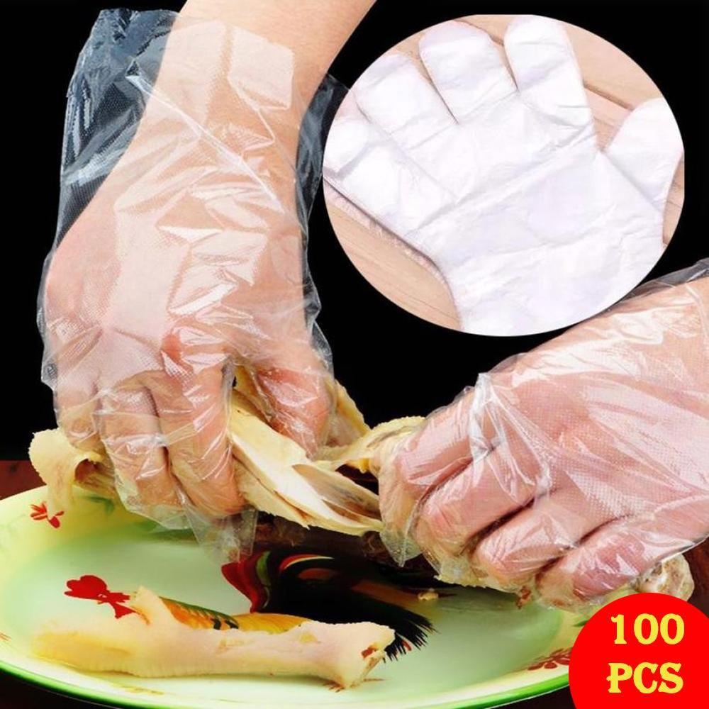 LONTIME Set 100 Găng Tay Vệ Sinh Bằng Polythene Dùng Một Lần Đa Ứng Dụng
