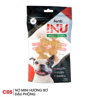 Nơ Hương Bơ Đậu Phộng, Xương Gặm Cho Chó Fonti Inu, Thơm Ngon, Làm Sạch Răng, 6Cục/100g/Túi, Made in Vietnam C05