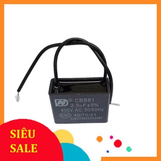 Tụ 2,5uf dùng cho quạt bàn, quạt trần