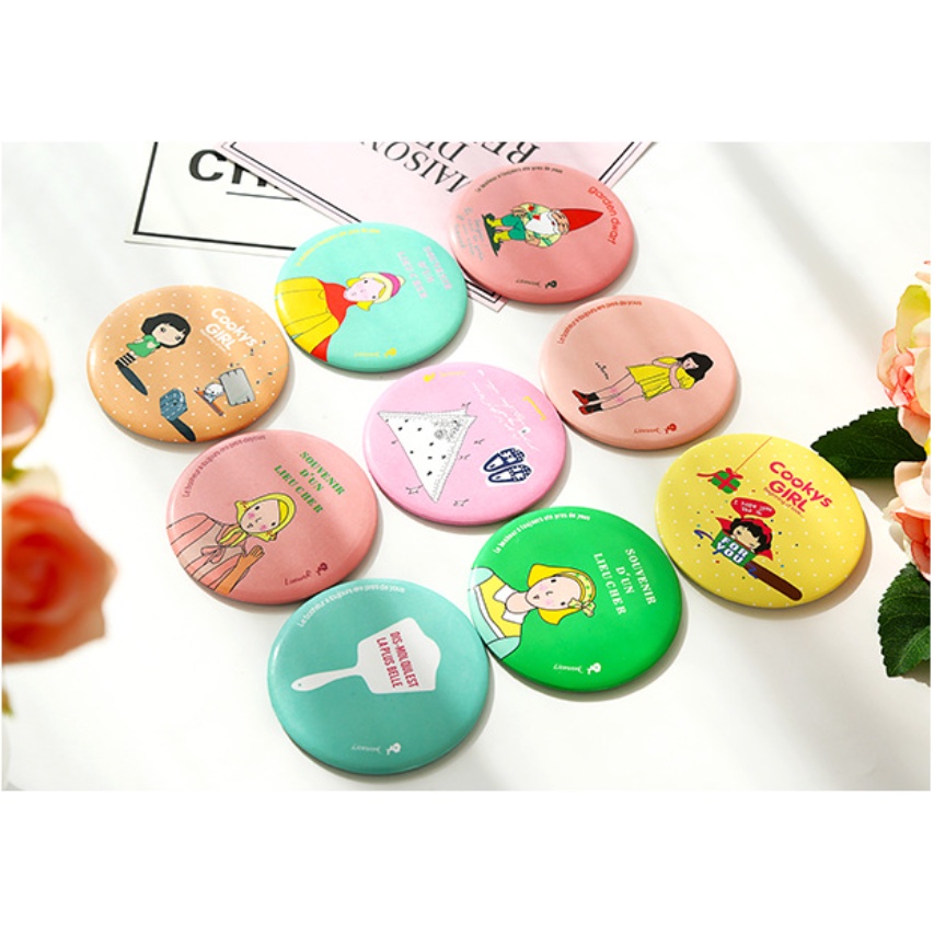 LẺ 1 GƯƠNG MINI CẦM TAY HÀN QUỐC DỄ THƯƠNG - GƯƠNG MINI BỎ TÚI BIBO 186