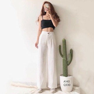 quần ống rộng chất đũi
