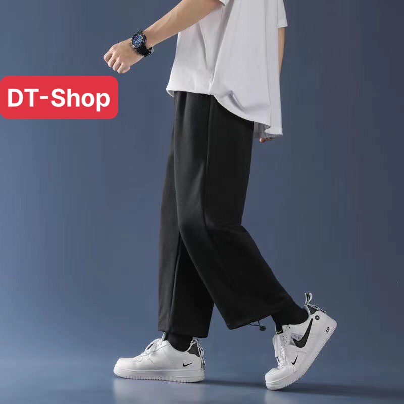 Quần dài ống rộng trơn rút gấu mặc 2 kiểu suông jogger chất nỉ cao cấp Basic Unisex nam nữ mặc nhà đi học chơi du lịch