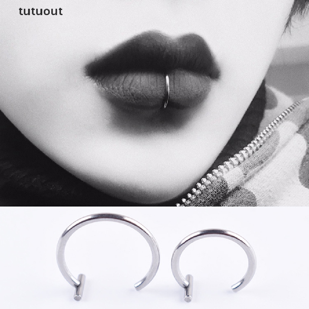 tutuout Women Lips Rings Nose Ring Piercing Clip mouth Ring Fake Piercing Body Clip Hoop TU