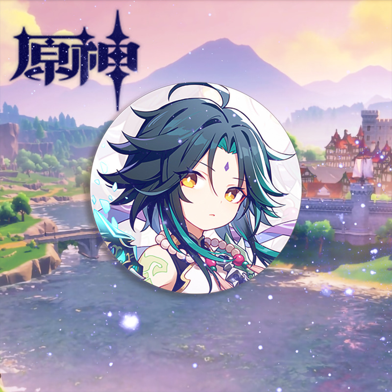 Huy hiệu cài áo hình tròn họa tiết anime xin xắn dễ thương