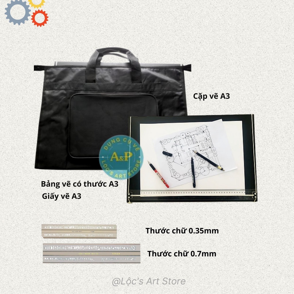 [Lộc's Art Store] Combo vẽ kỹ thuật cơ bản cho sinh viên kỹ thuật xây dựng và kiến trúc