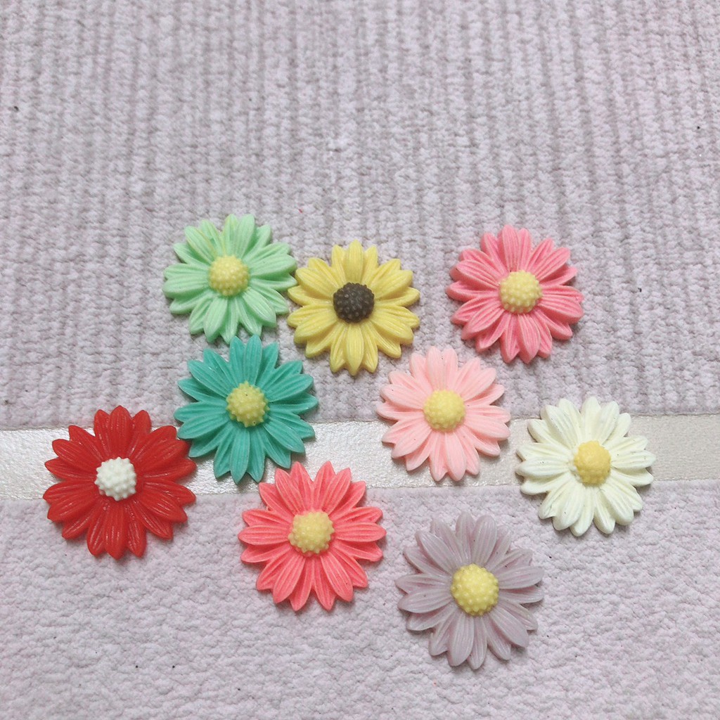 Set 10 bông Hoa cúc nhựa mẫu 1 trang trí DIy