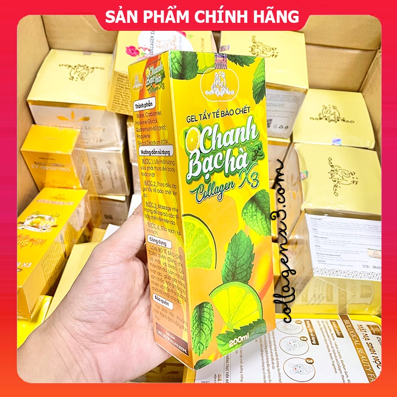 Kem Body Collagen X3 Luxury và Gel Tẩy Tế Bào Chanh Bạc Hà Colagen X3 chính hãng Mỹ Phẩm Đông Anh